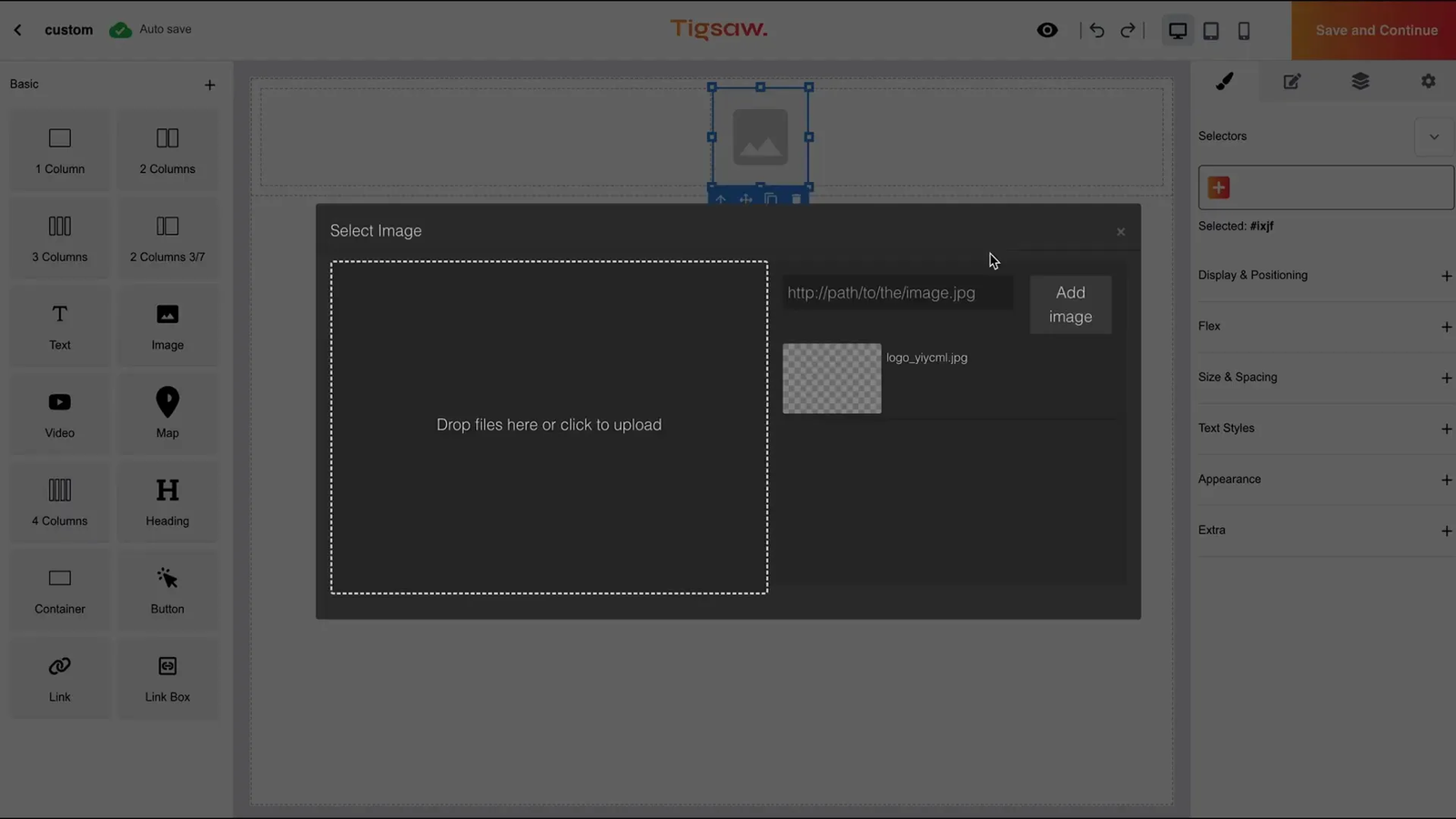Creating custom website components with Tigsaw drag and drop builder