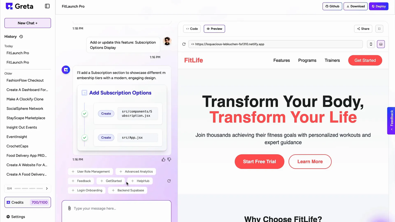 UI components library in Greta