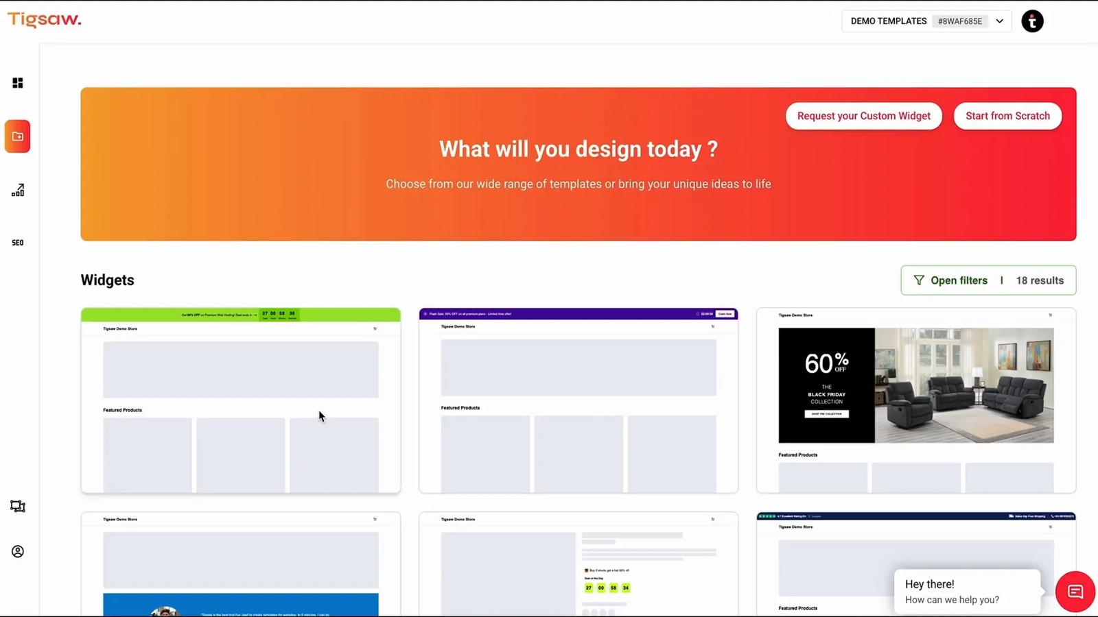 Tigsaw template library showcasing conversion-optimized website components