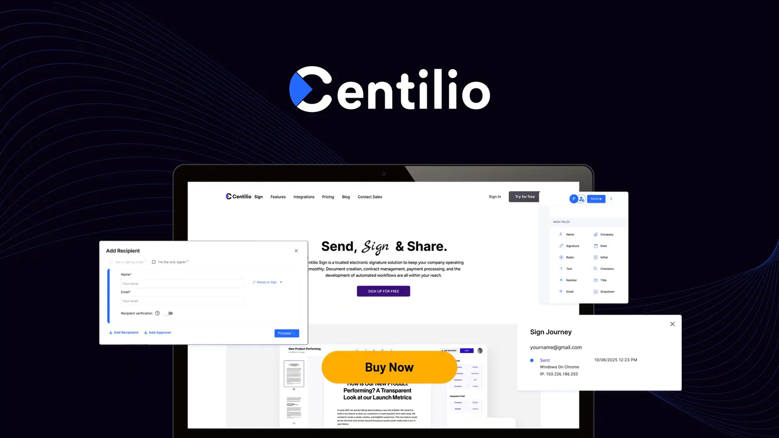 Unlimited users feature for teams in Centilio Sign