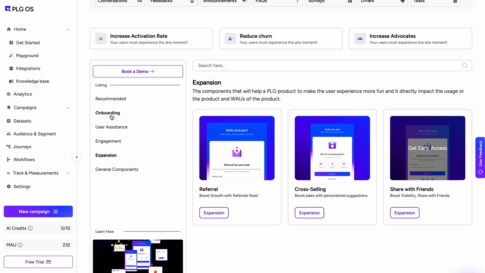 Building no-code onboarding flows and quizzes in PLG OS