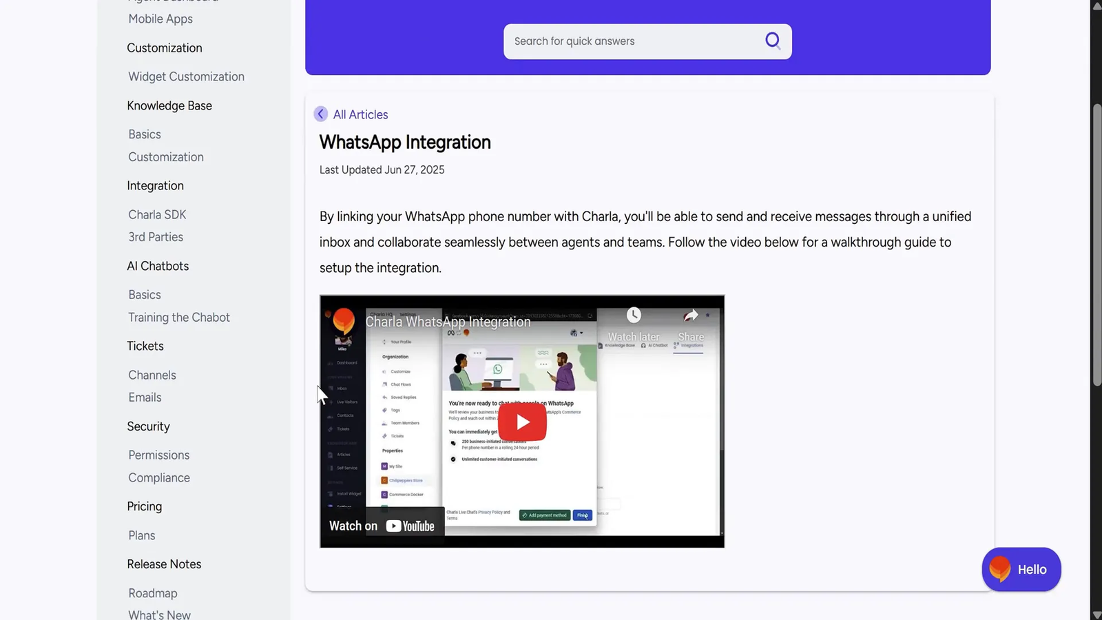 Charla handling ecommerce and lead capture conversations