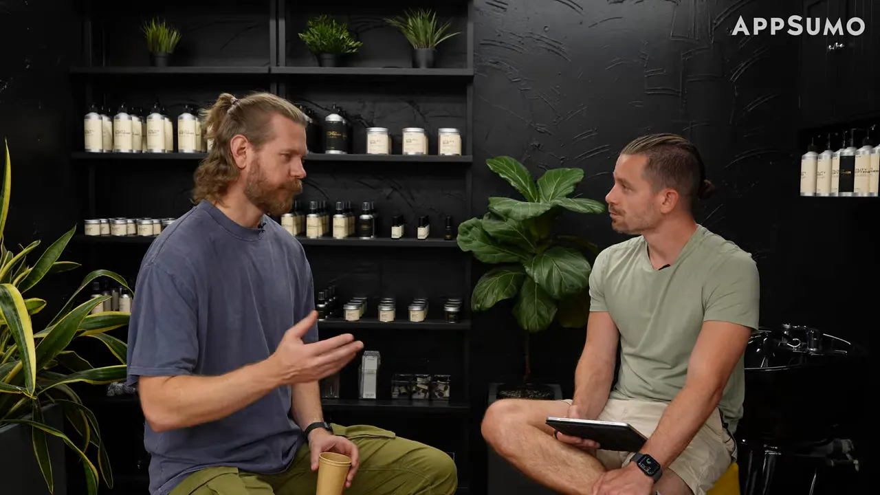 Eric describing Beardbrand as entirely bootstrapped and debt free